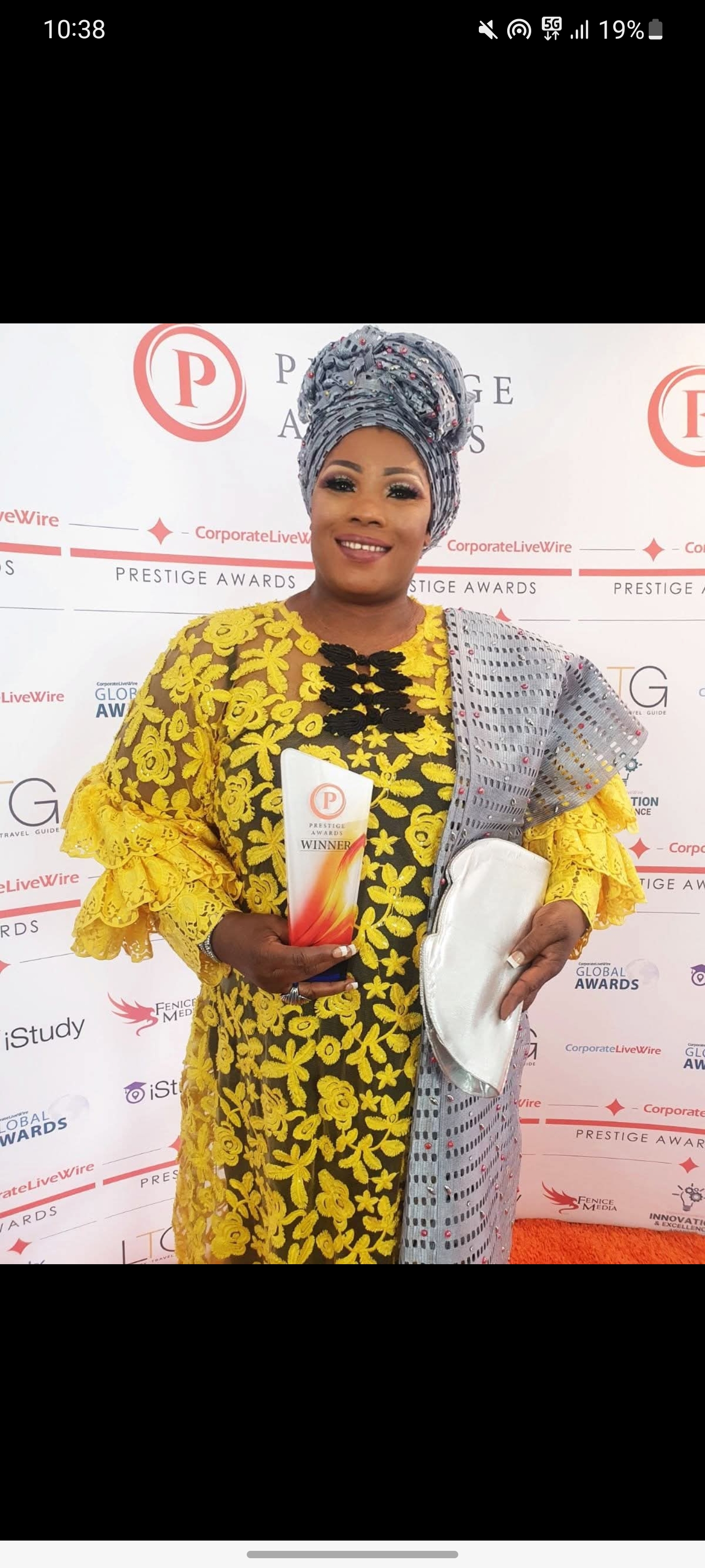Founder Receiving Prestige Award