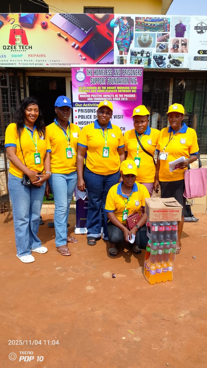 Foundation volunteers with banner